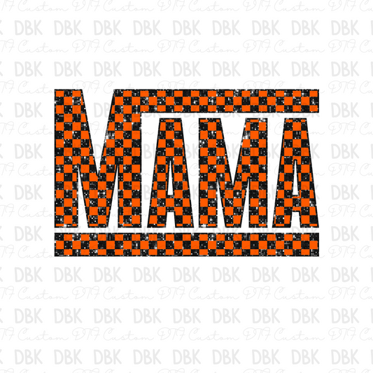 Mama checkered ORANGE DTF transfer N185