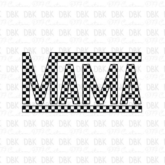 Mama checkered BLACK DTF transfer N187