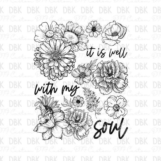 It is well with my soul DTF transfer BLACK