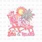 Dead & Relaxed pick outline DTF transfer