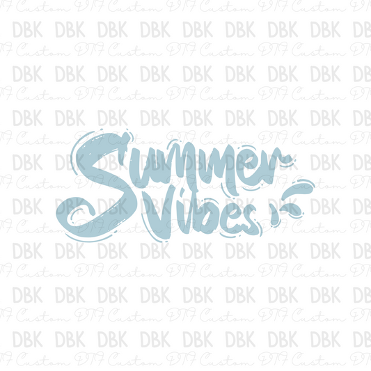 Summer Vibes blue DTF Transfer S103