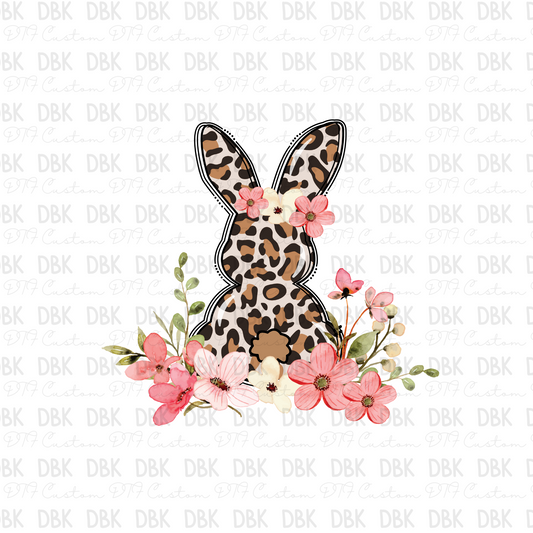 Floral Bunny DTF transfer