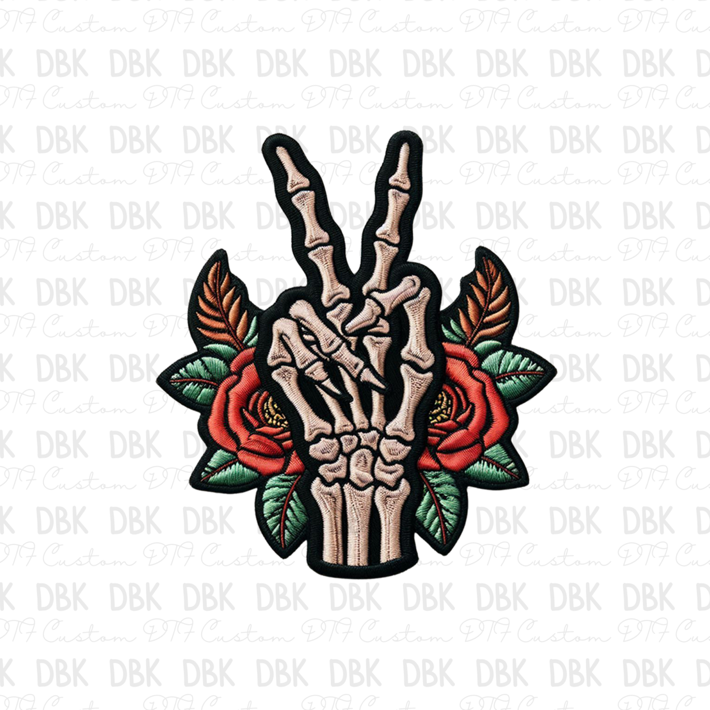 Skull roses hand DTF Transfer B152