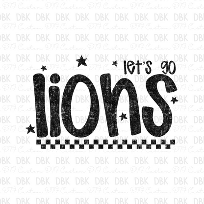LIONS DTF Transfer BLACK M187
