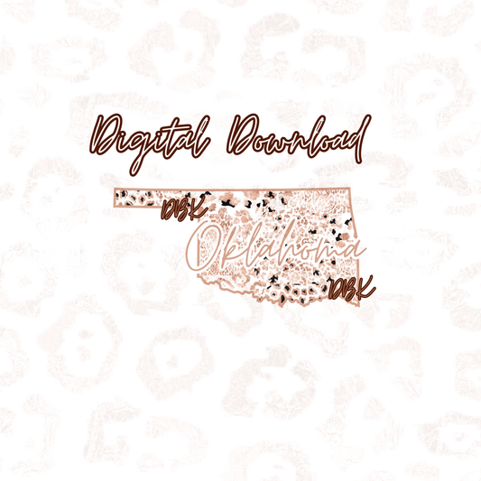 Oklahoma Rose Gold Leopard Digital Download