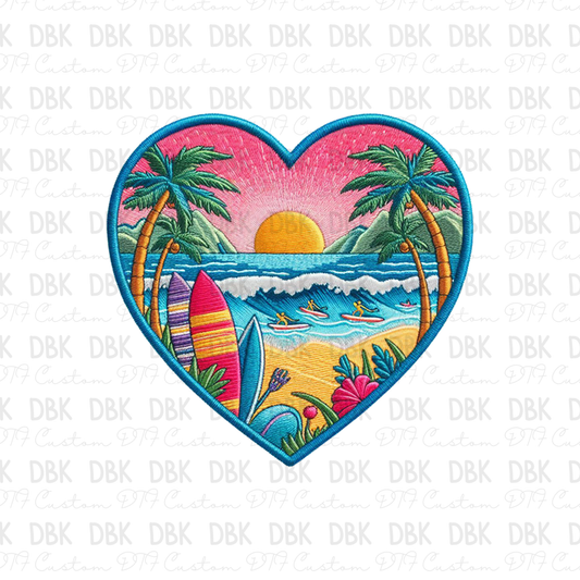 Beach Heart DTF Transfer B153