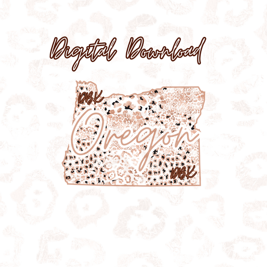 Oregon Rose Gold Leopard Digital Download