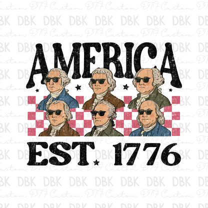 America 1776 DTF Transfer BLACK R153