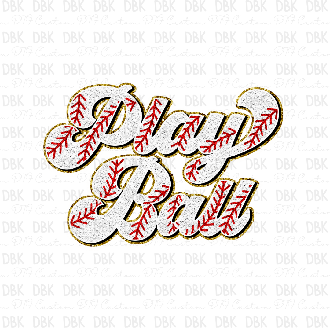 Play Ball Baseball DTF transfer C4