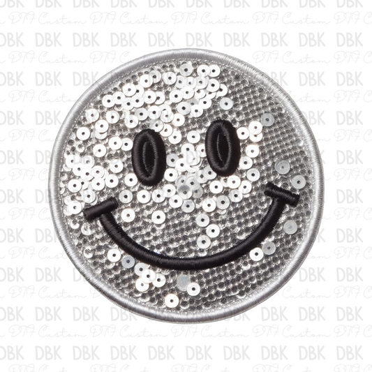 Silver Smiley DTF Transfer B270