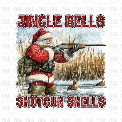 Jingle Bells shotgun shells DTF transfer E268