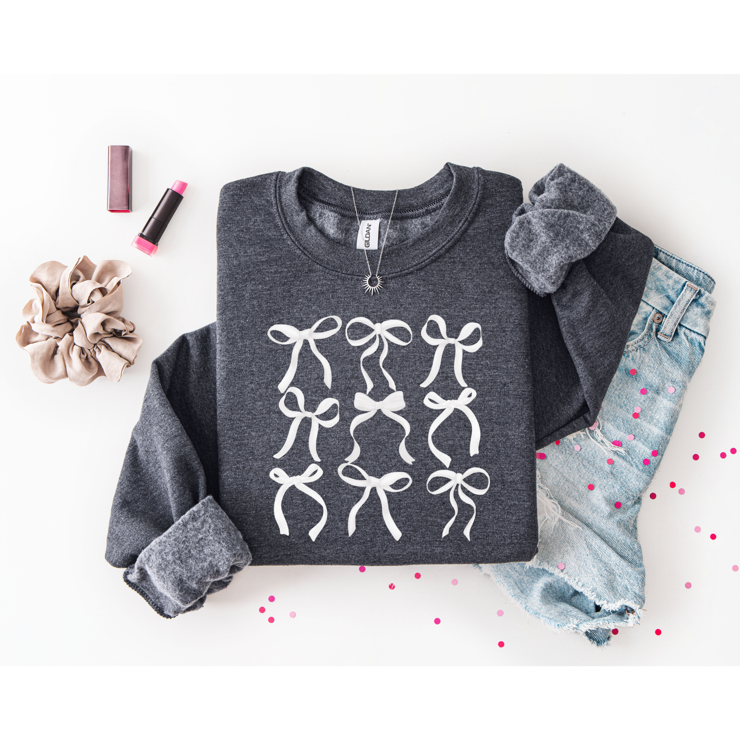 White Bows Gildan Crewneck ADULT