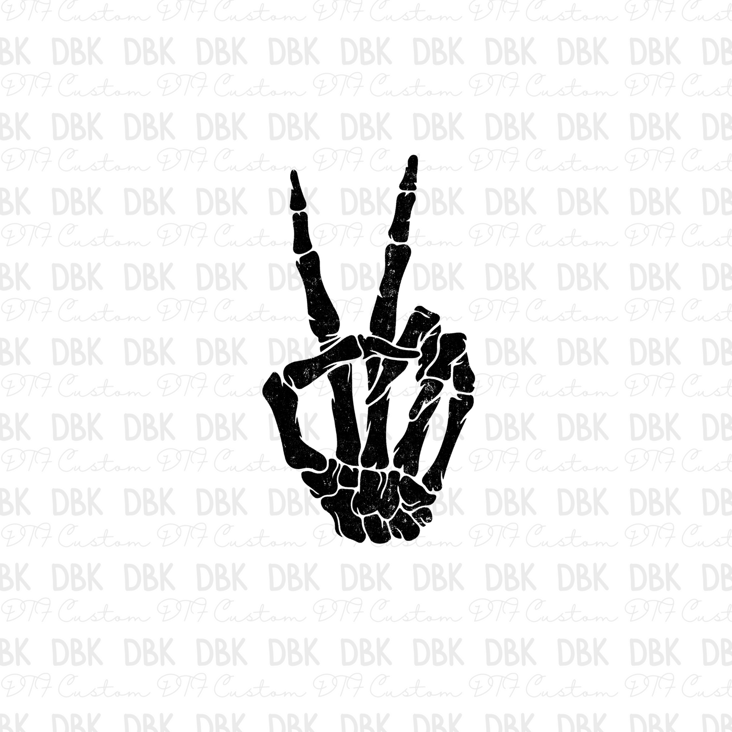 Black Skull Hand DTF Transfer
