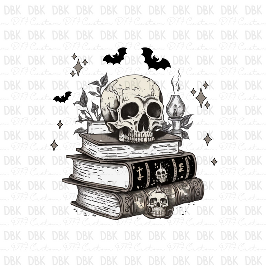 Skull & Books DTF Transfer H4