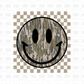 Camo smiley LIGHT GREEN checkered DTF transfer X6