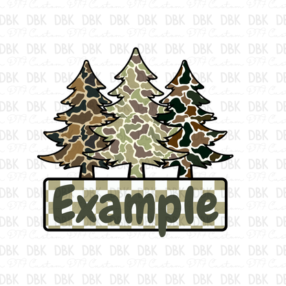 Camo Christmas Custom name DTF Transfer ONLY