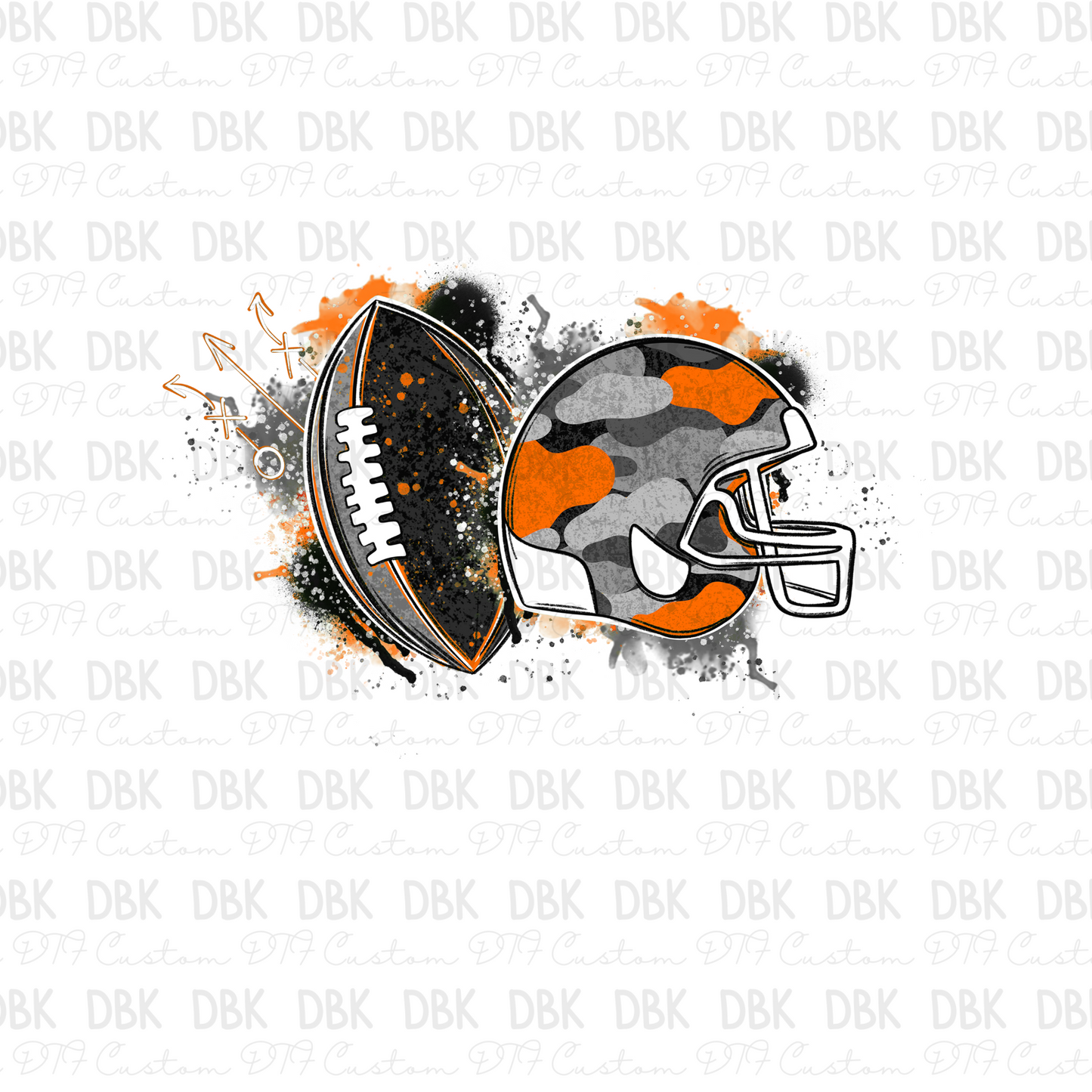 Orange Football DTF transfer C90