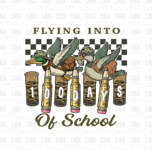 Flying into 100 days of school DTF Transfer Black A272
