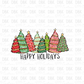 Happy Holidays DTF transfer E36