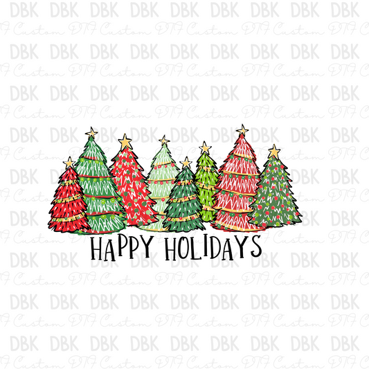 Happy Holidays DTF transfer E36