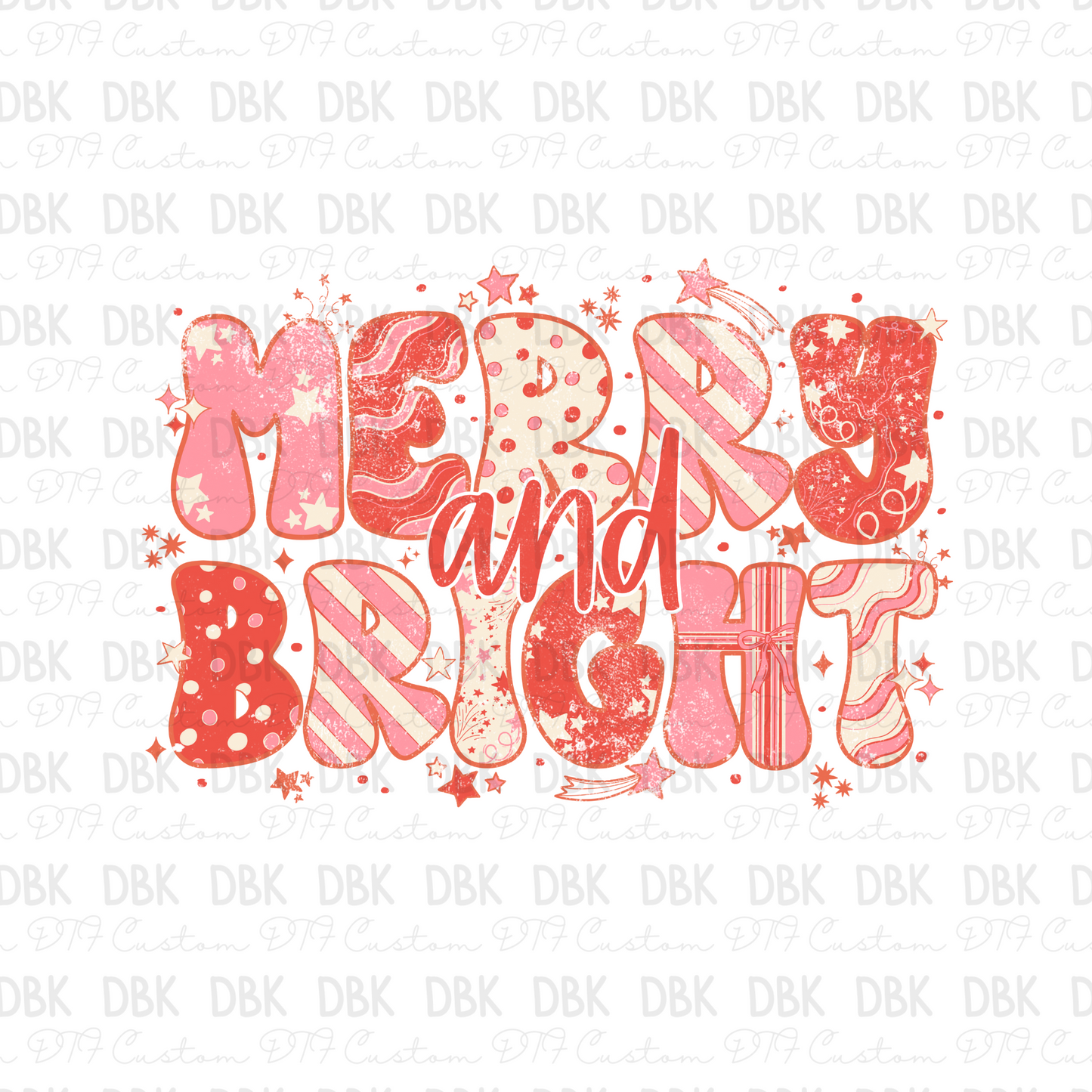 Merry and Bright DTF Transfer E126