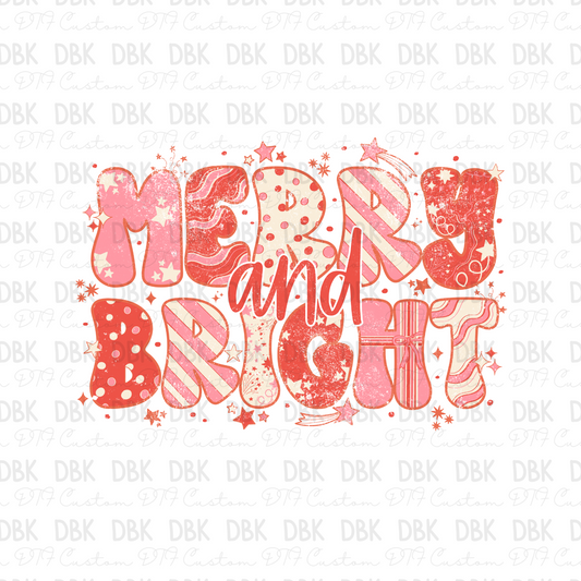 Merry and Bright DTF Transfer E126