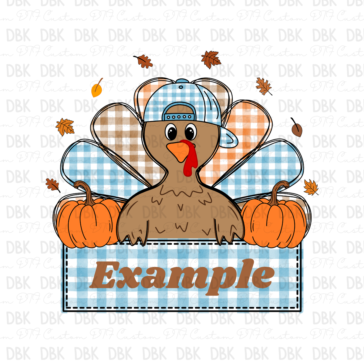 Boy Turkey Custom name DTF Transfer ONLY