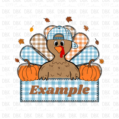 Boy Turkey Custom name DTF Transfer ONLY