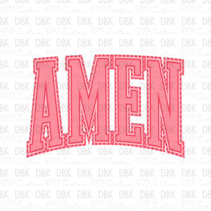 Amen Pink DTF Transfer FT3