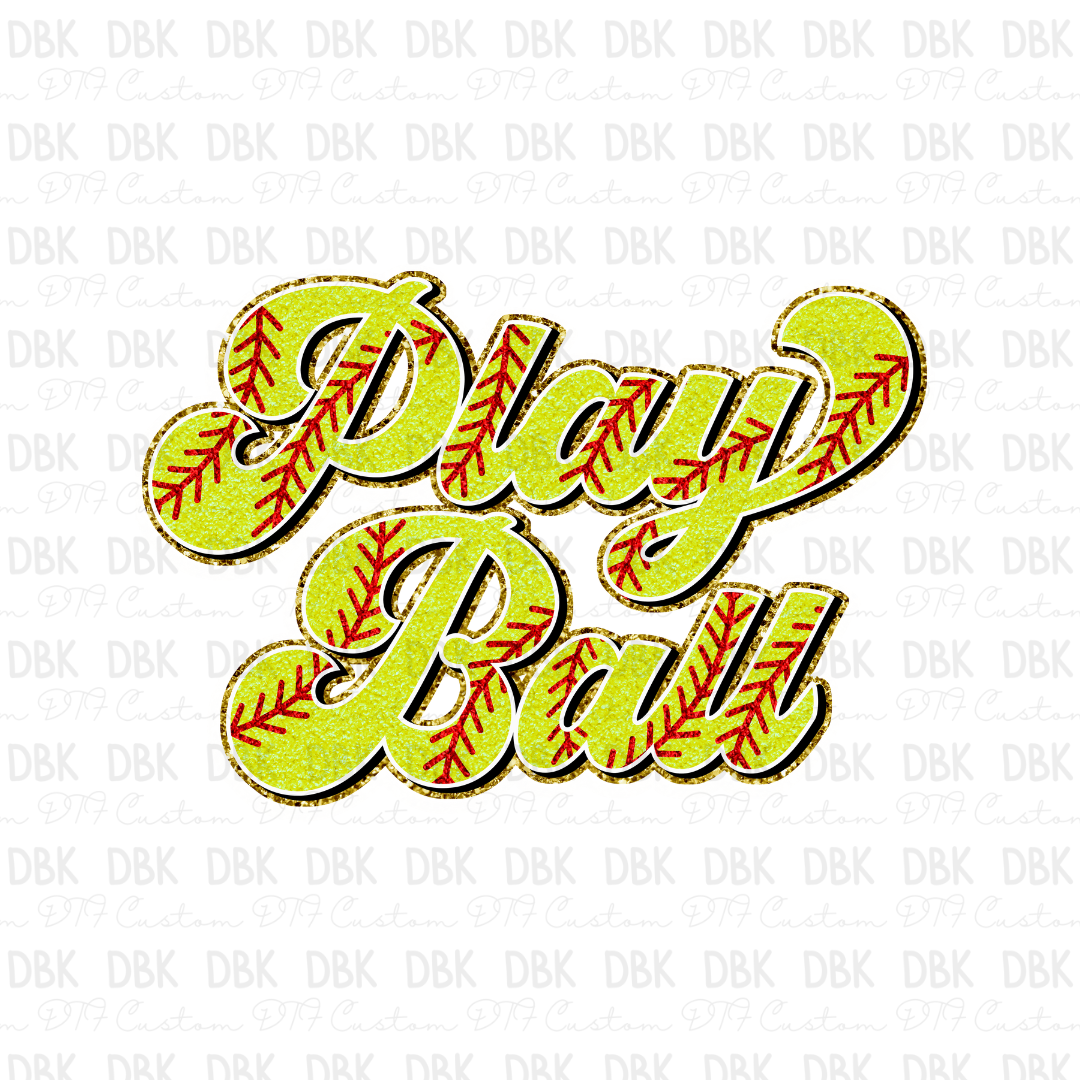 Play Ball Softball DTF transfer C6