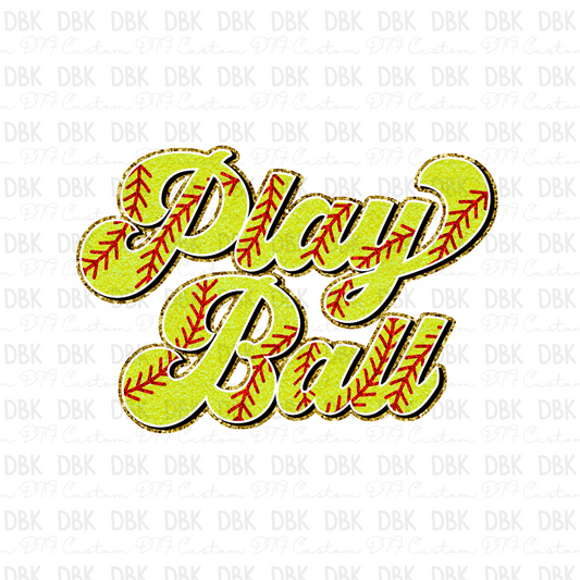 Play Ball Softball DTF transfer C6