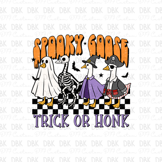 Spooky Goose Trick or Honk DTF Transfer H281