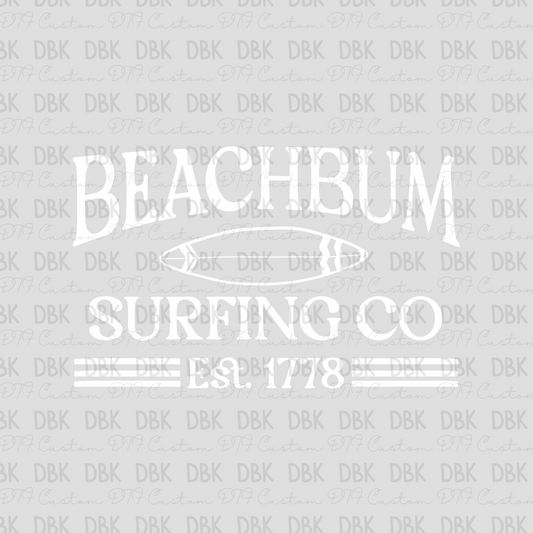 beachbum white DTF Transfer S108