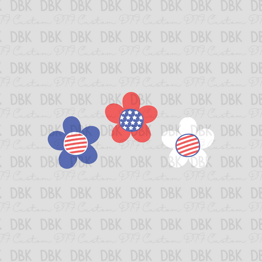 RWB Flowers DTF Transfer R49