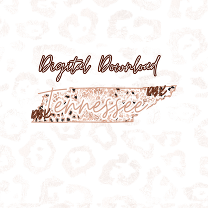 Tennessee Rose Gold Leopard Digital Download