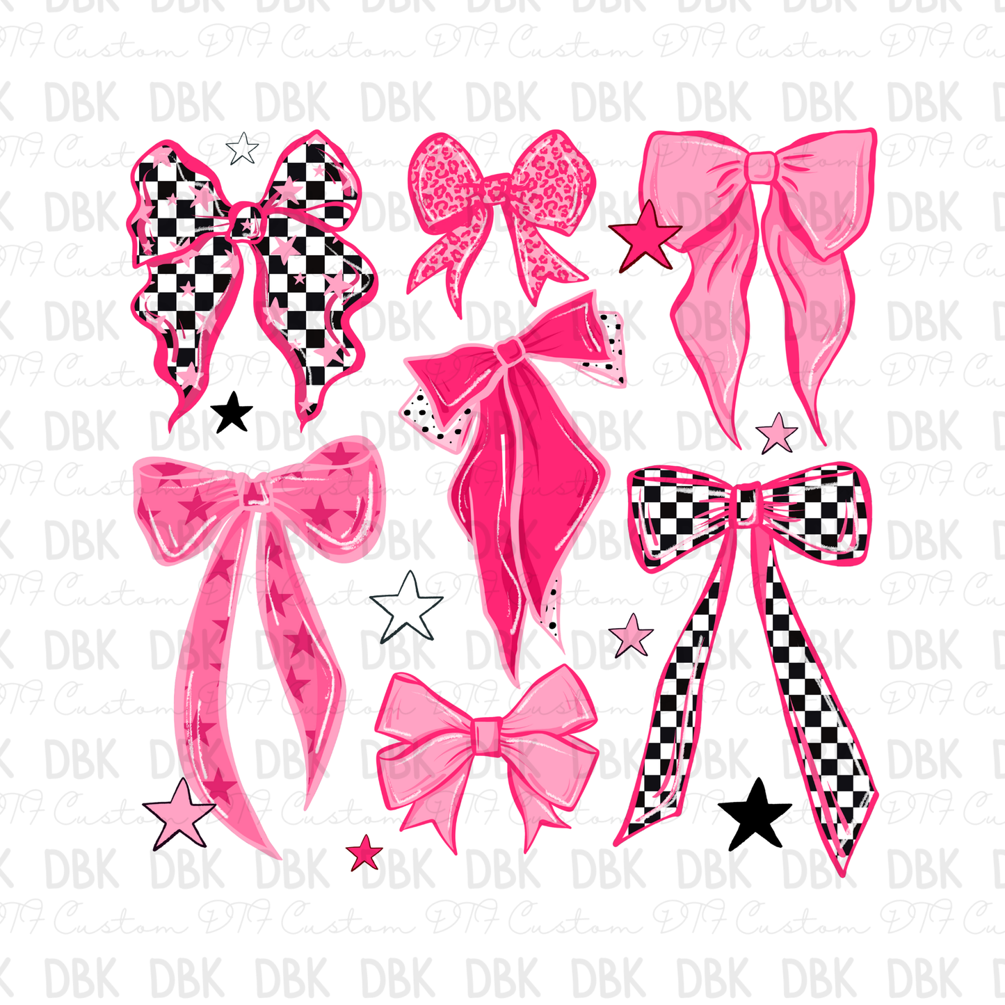Pink Bows DTF Transfer