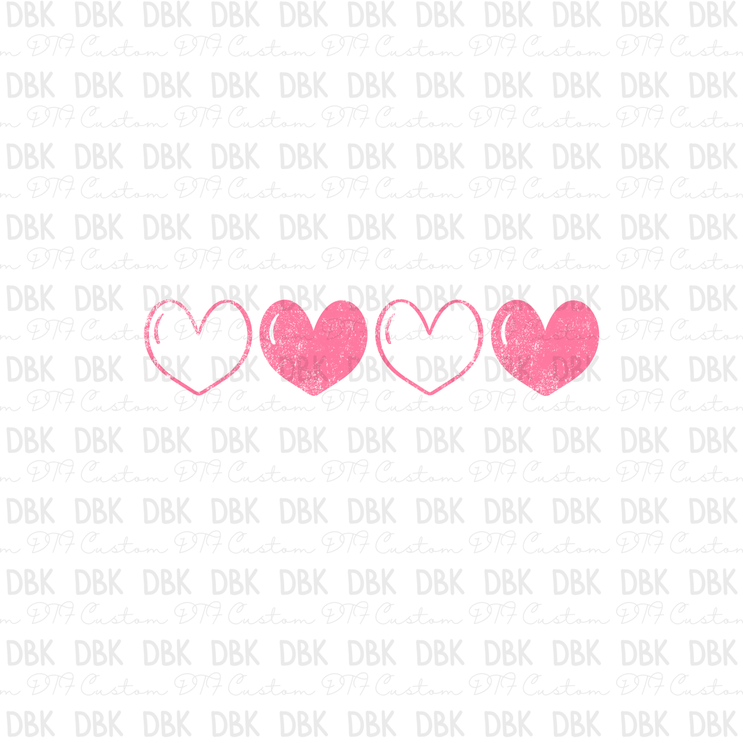 Pink Hearts DTF transfer