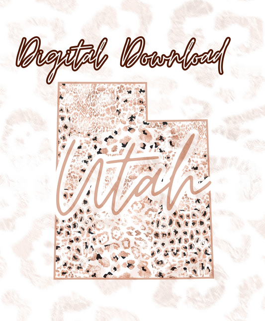 Utah Rose Gold Leopard Digital Download