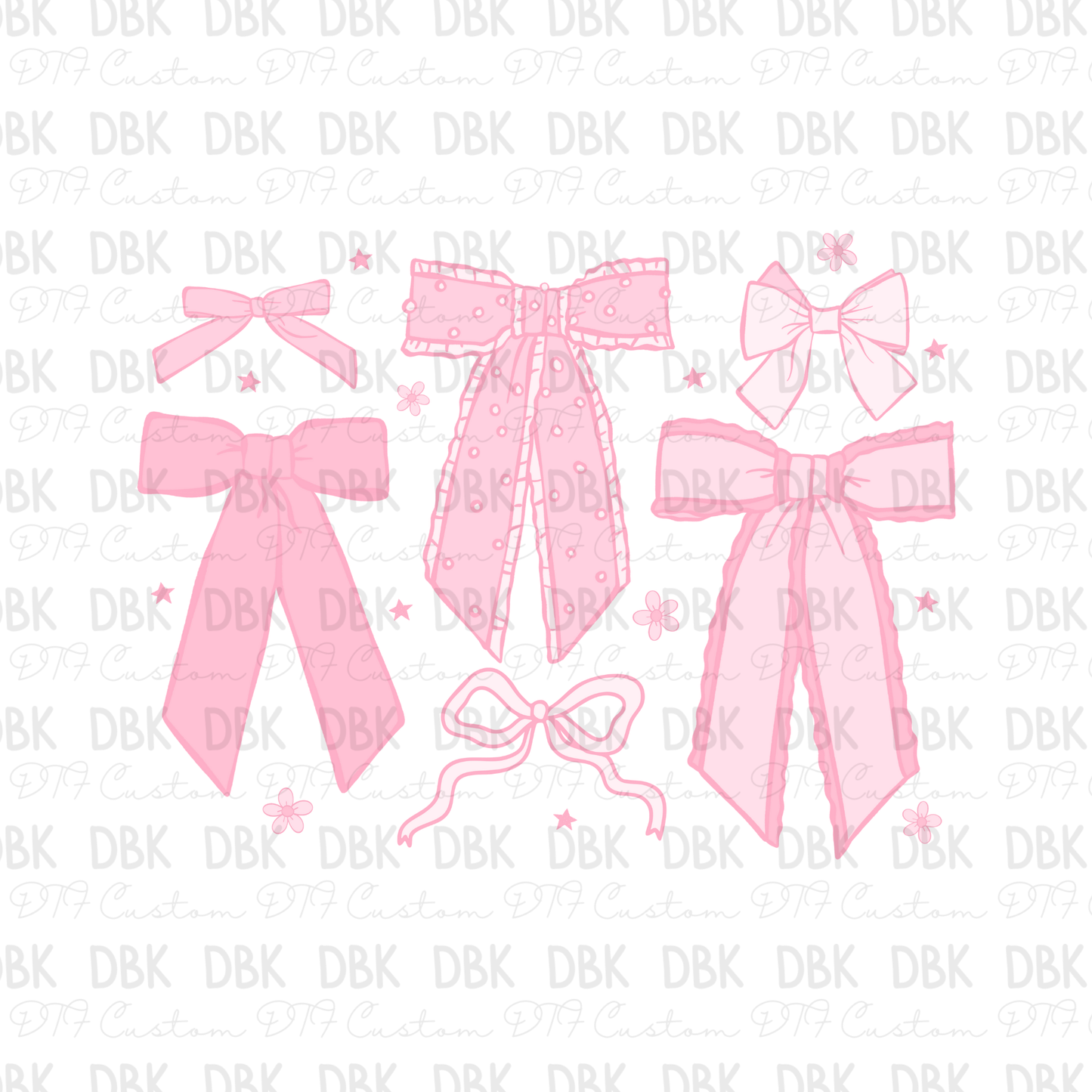 Light Pink Bows DTF Transfer