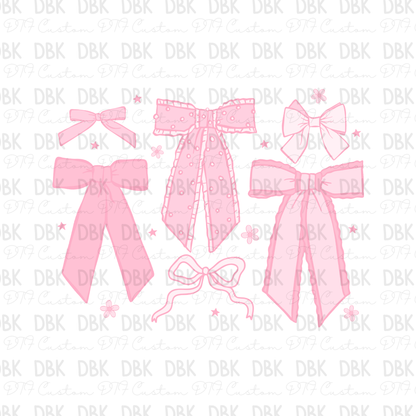 Light Pink Bows DTF Transfer