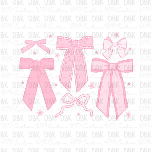 Light Pink Bows DTF Transfer