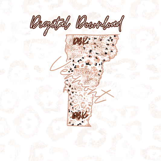 Vermont Rose Gold Leopard Digital Download