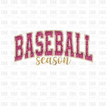 Baseball Pink DTF transfer C51