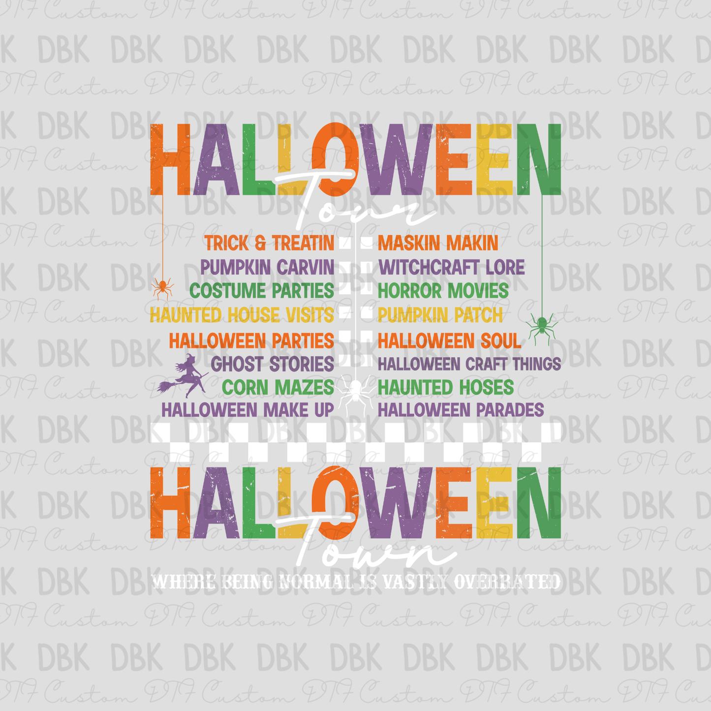 Halloween Tour White DTF transfer H254