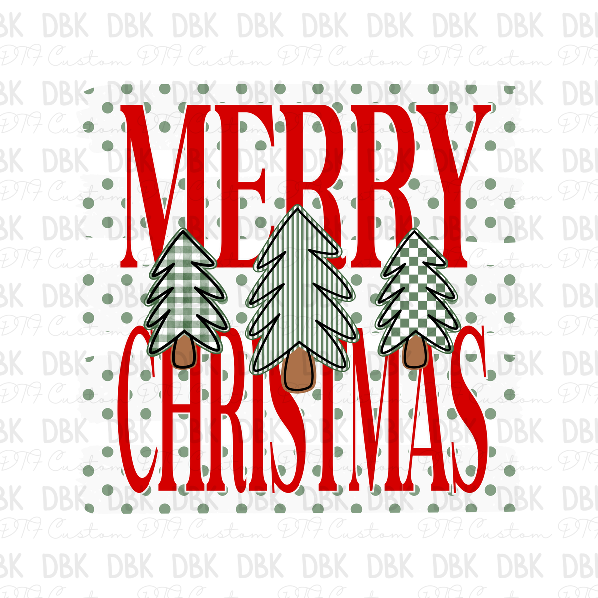 Red Merry Christmas DTF Transfer