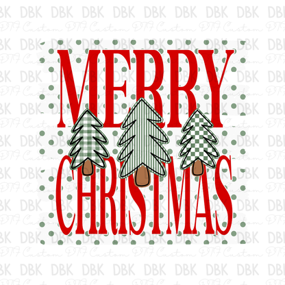 Red Merry Christmas DTF Transfer