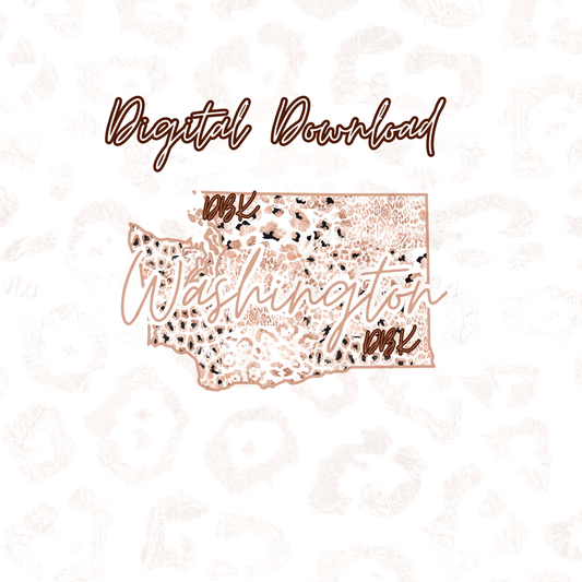 Washington Rose Gold Leopard Digital Download