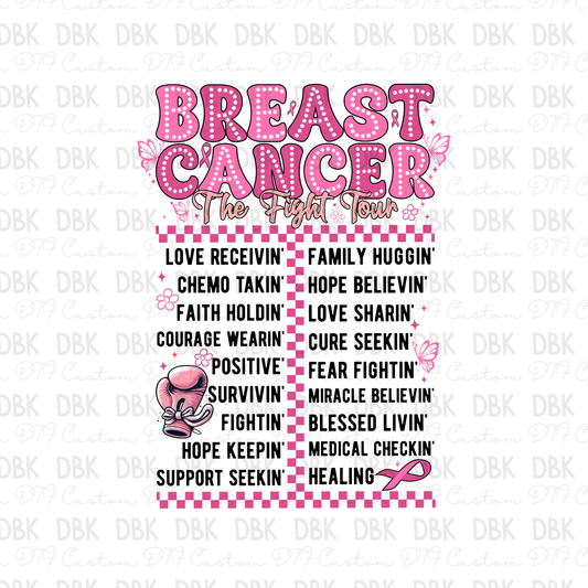 Breast cancer the fight tour 2 DTF Transfer L19