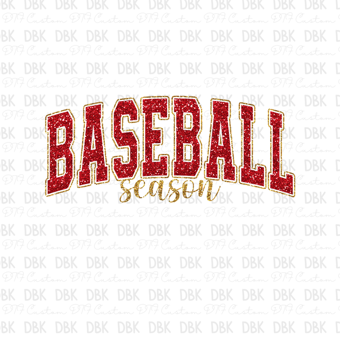 Baseball red DTF transfer C8