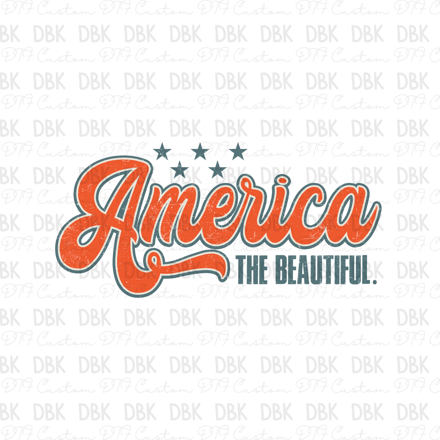 America The Beautiful DTF Transfer